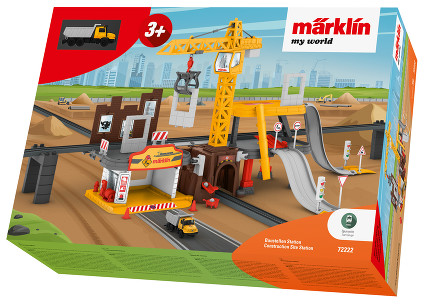 Marklin72222 Набор для детской железной дороги -Строительная площадка с большим краном "Marklin my world" H0